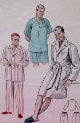 6317 1950s MR PAJAMAS 2 LENGTHS, SLEEP COAT PATTERN LG 42-44''